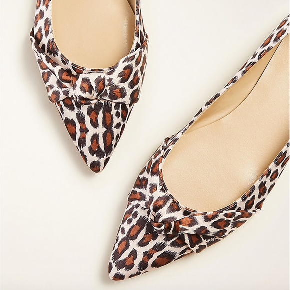 Shoes - NWT Leopard Print Knot Bow Flats